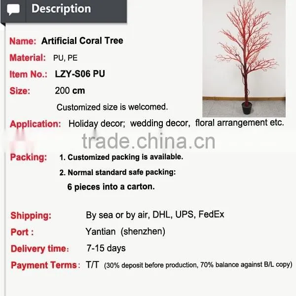 Factory Direct Artificial Coral Decorative Tree Branches for Sale Wedding Decoration Centerpiece photo-2