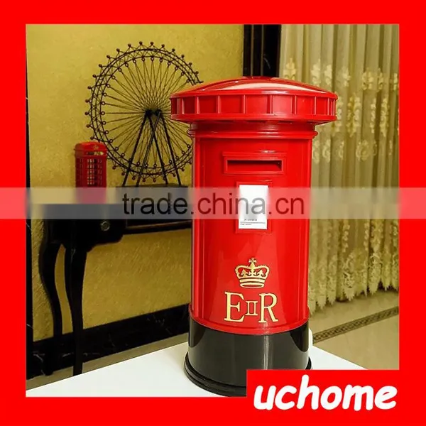 UCHOME Creative Souvenir British Red Mailbox Shape Money Saving Piggy Bank Pot photo-3