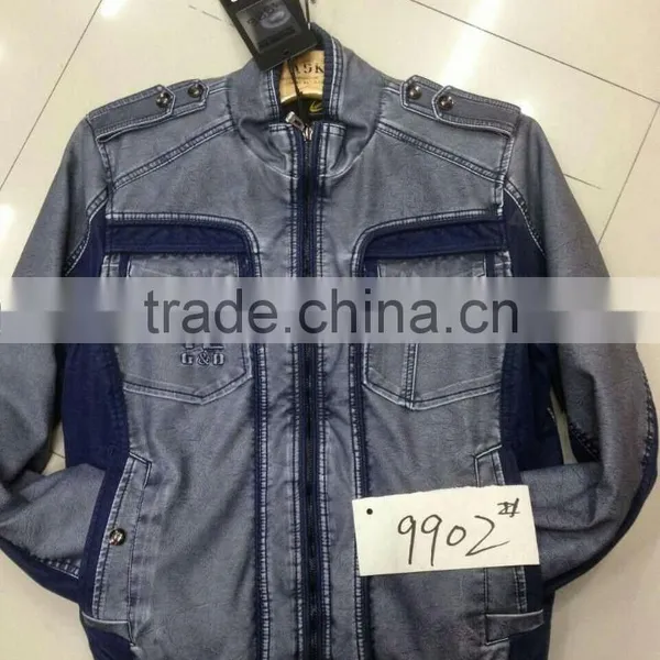 NEWEST TOP FASHION MEN WINTER PU JACKET WITH HOOD photo-3