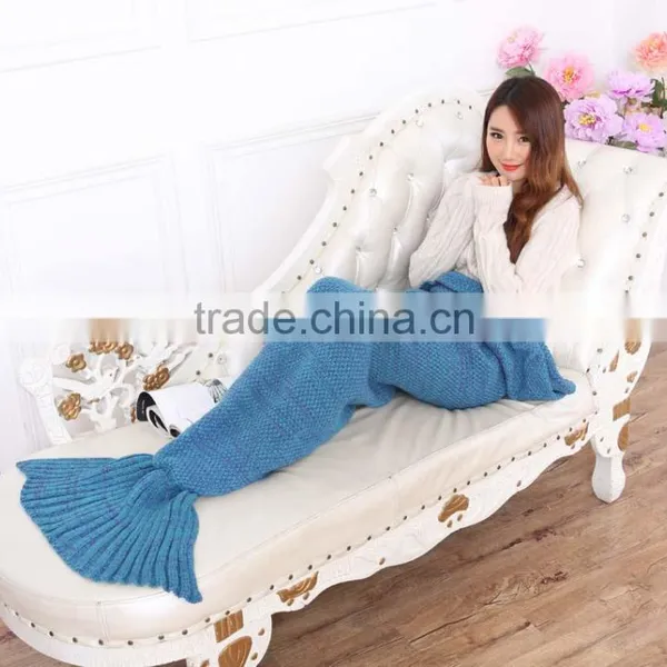 Wholesale 2016 High Quality Winter Knitted Mermaid Tail Blanket photo-6