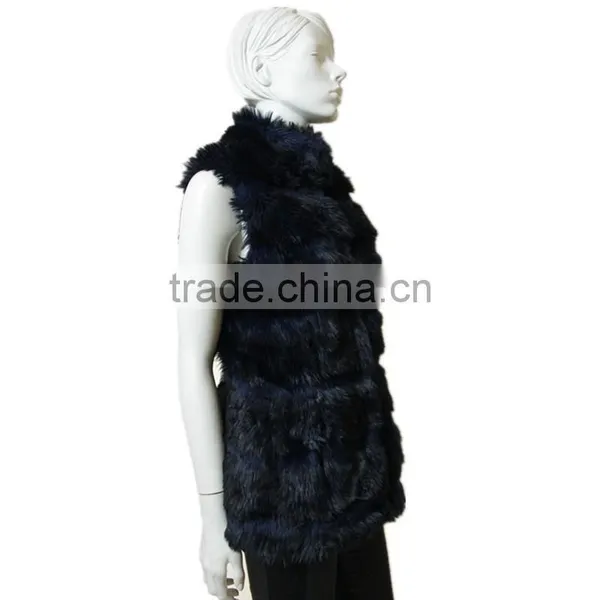 2014 2015 High Fashion Lady's Sleeveless Long Coat Muskrat Fur Coat photo-2
