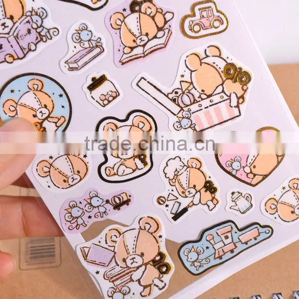 Adhesive Sticker Custom Fiber Paper Decorative Sticker Gold Stamp DIY Sticker photo-4