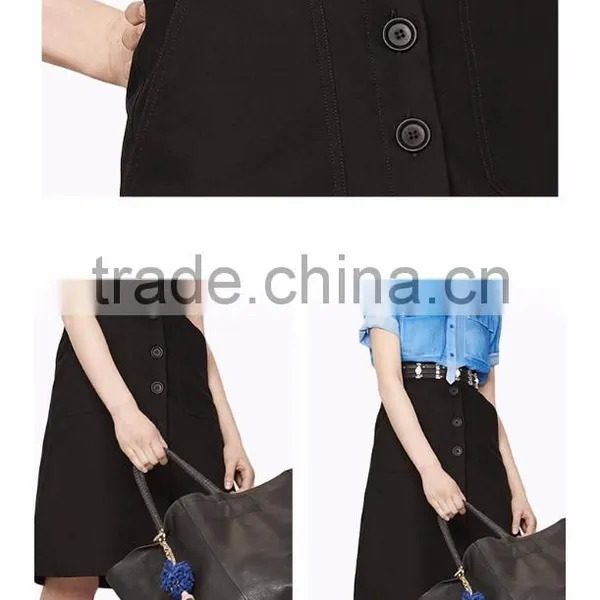 2016 Latest Fashion Mini Skirts Oem Chiffon Women Black Short Skirt photo-4