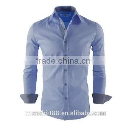 2016 Multi Color High Collar Button Down Slim Fit Casual Shirt for Men photo-3