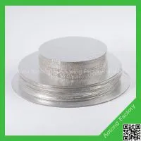 Hot Selling Round Shape Wood Silver Foil Cake Board