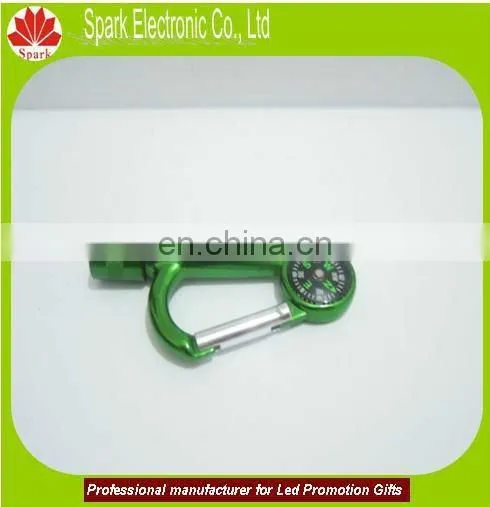 High Quality LED Carabine Flashlight With Companss Keychain