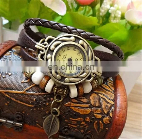 2014 Fashion Watch With Chain Leather Watch Strap