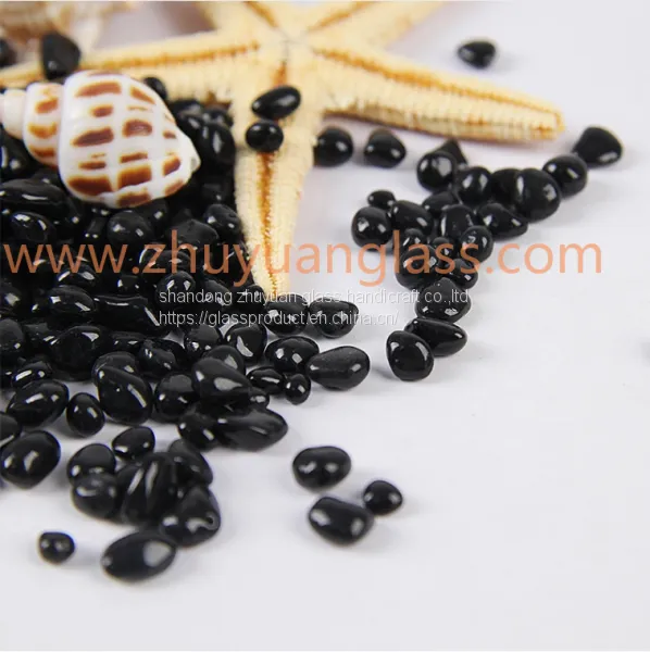 Wholesale Crushed Glass Seed Beads Aquarium Landscaping 1-3mm Black Aggregates Glass Bead photo-2