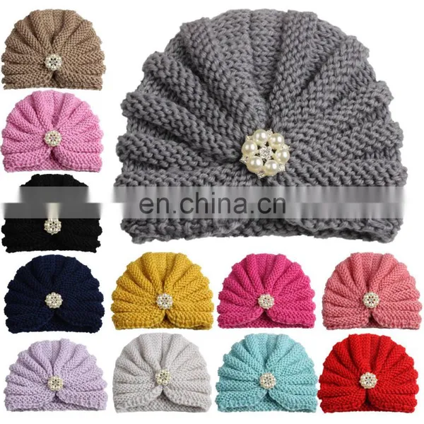 Knitted Winter Baby Hat for Girls Candy Color Bonnet Enfan Baby Beanie Turban Hats Newborn Baby Cap for Boys Accessories photo-3
