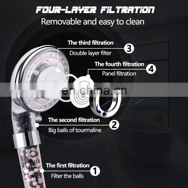 LED Filtration Ionic Showerhead 200% High Pressure 40% Water Saving With 7 Sprays Shower Head photo-5