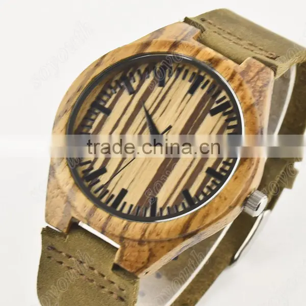 Japanese Movement Zebra Wood Watch Wrist Watches photo-2