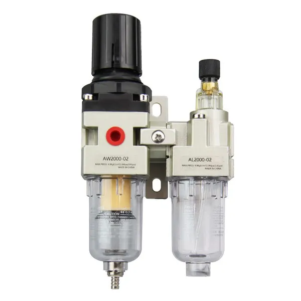 AC2010-02 FR.L Two Points Air Source Treatment Units Pneumatic Filter Regulator Lubricator With Compressor Gauge photo-2