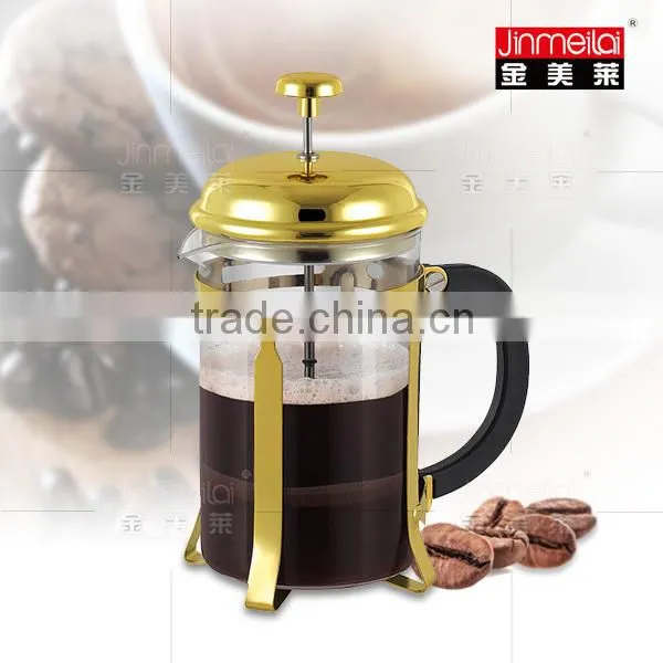 Golden Color Coffee Pot,coffee Plunger,stainless Steel French Press Golden B04 photo-2