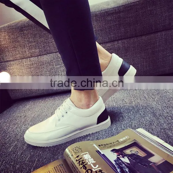 C22651B Men Plain Color Fashion Shoes PU Leather Casual Shoes photo-3