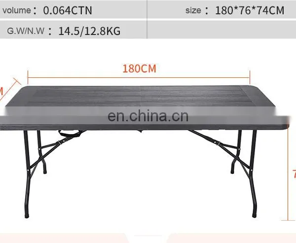 Portable Outdoor Patio Furniture Rectangular Plastic Foldable Banquet Catering Bbq Camping Picnic Folding Table photo-4