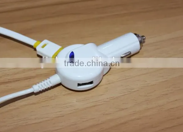 3.1A 3100mA 3in1 Vehicle Charger Android Device and Smart Phone Car Charger With 6 Feet Cable photo-3