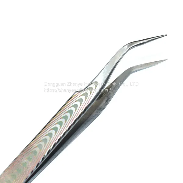 Straight Curved Eyelash Grafting Tweezers Light and High-precision Eyelash Blossom Tweezers for Eyelash Beautifiers Antistatic Tape Texture ST-15 photo-3