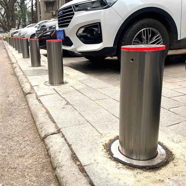 Safety Barrier Parking Driveway Security Bollard 304 SS With Led Light Metal Post Automatic Bollards photo-4