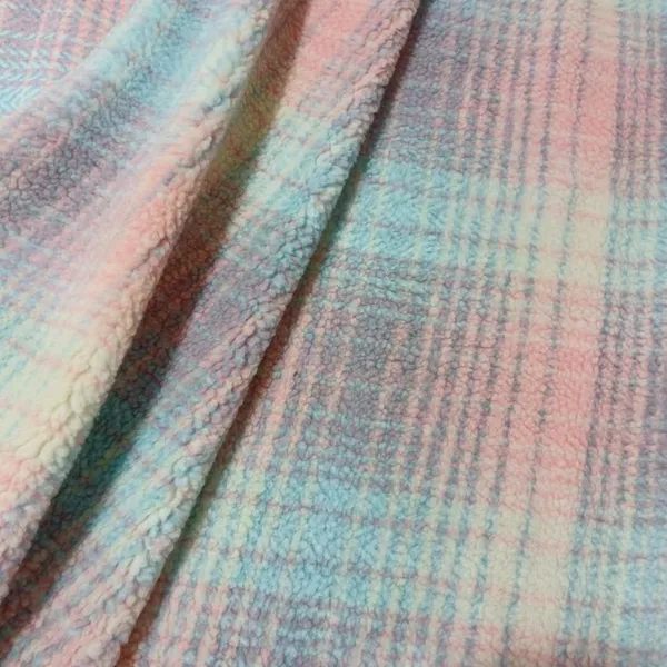 100% Polyester Jacquard Sherpa Fleece Fabrics Faux Fur Fabrics Artifical Fur Plush photo-2