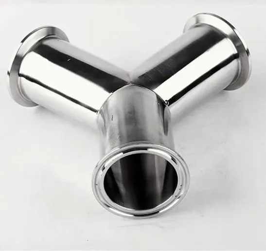 Stainless Steel Sanitary Pipe Fitting 90 Degree Double Head Y Shaped Elbow photo-2