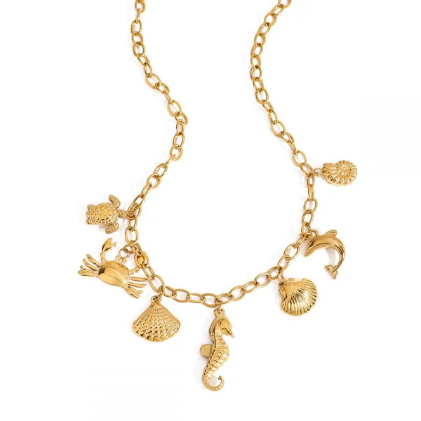 Non-Fade 18K Gold Plated Letter Necklace - Stainless Steel Fashion Jewelry photo-3