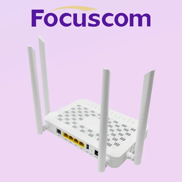 AX3000 WiFi 6 GPON ONU 4GE+1VoIP+USB 3.0 Dual Band 160MHz Gigabit ONT High-Speed Router With 4*5dBi Antennas for FTTH Solution Focuscom FC3104X photo-2