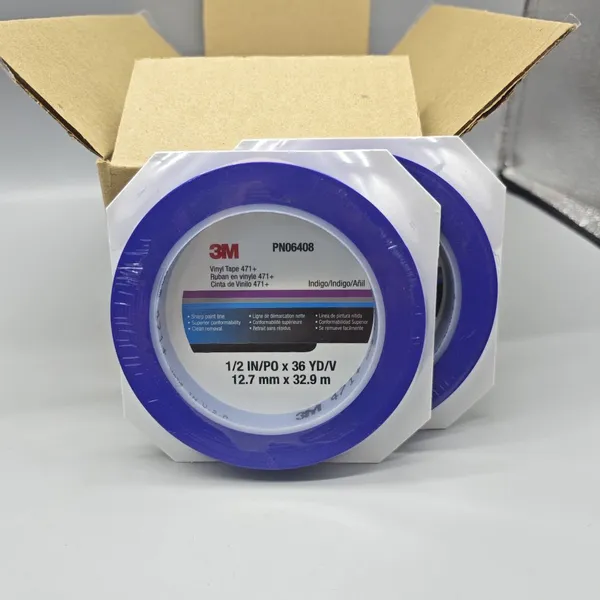 3M 471+ Vinyl Tape PN06405 Color Deco Masking Tape Industrial Use 1/4 IN/PO X 36 YD/V 6.35mm X 32.9m photo-3