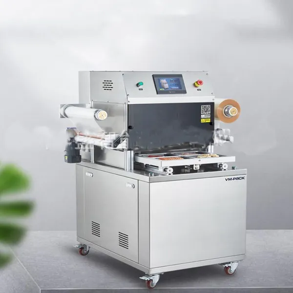 MO-QDMECH Skin-Verpackungsmaschine BZ027 Vakuum VSP Automatisch 2-3 Zyklen/min PLC Panasonic-Teile für frisches Fleisch, Meeresfrüchte und Lebensmittel