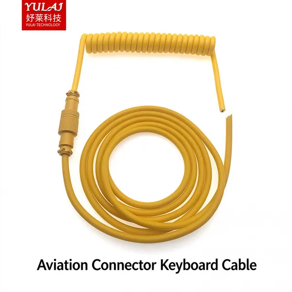 1.8m Coiled Type-C to USB a TPU Mechanical Keyboard Space Cable With Detachable Aviator Connector for Gaming Keyboard photo-2