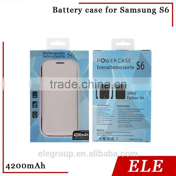 New Arrival 4200mah Full Capacity Power Case With Leather Cover For Samsung S6 External Battery Case photo-6