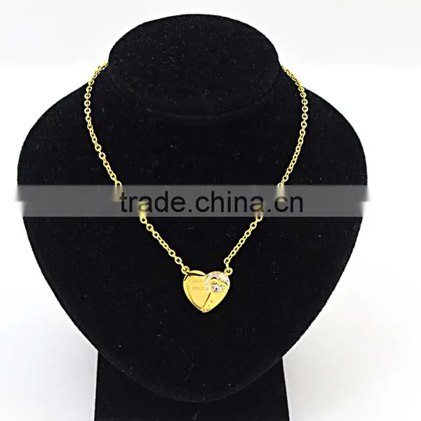 China 2016 New Gold Plated Steel Friendship Heart Necklace Supplier's Choice photo-2