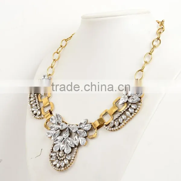 Hot Sale Female Gold Jewelry Necklaces With Shining Rhinestone photo-4