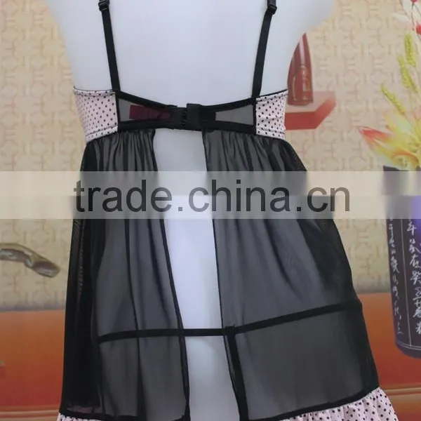 Cute Pink Sexy Mesh Women Lingerie Nighty Wear photo-3