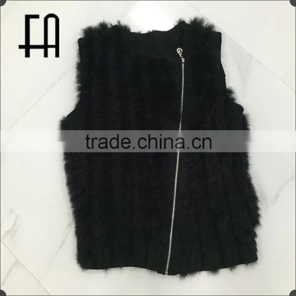 Factory Direct Wholesale Price Acrylic Knit Rabbit Fur Knitted Vest /rabbit Fur Vest/fur Vest photo-2