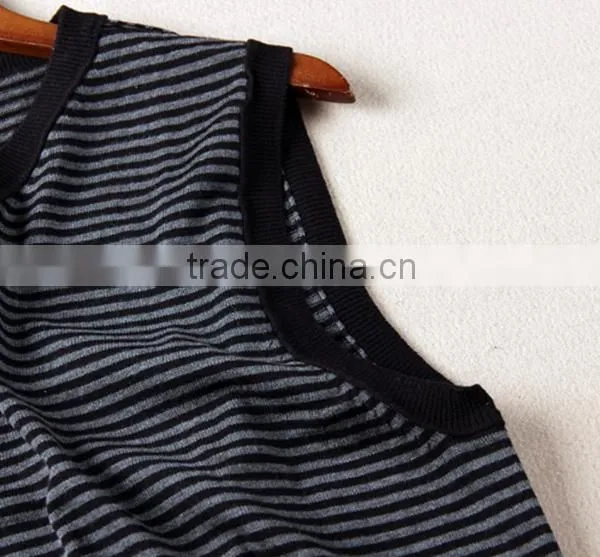 Men's V-neck Stripe Knitting Vest Autumn Wear photo-4
