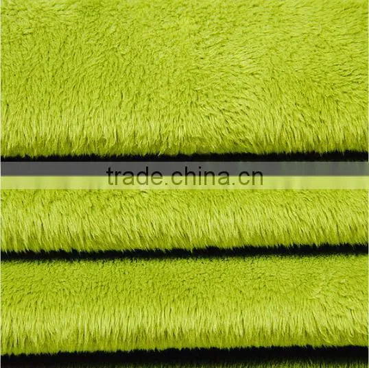Fabric for Kid Toy /Super Soft High Quality Stock Fabric 100 Polyester Fleece Fabric Plain Green Fleece Velvet Quality Choice photo-5