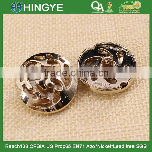 Wholesale Light Gold Shank Zinc Alloy Button for Coat 15754 photo-2