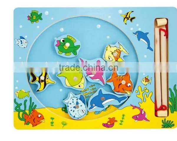 Education City Games Kids Silk Screen Printing Sea Fish Animal Design Fishing Puzzle Manufacturers photo-2
