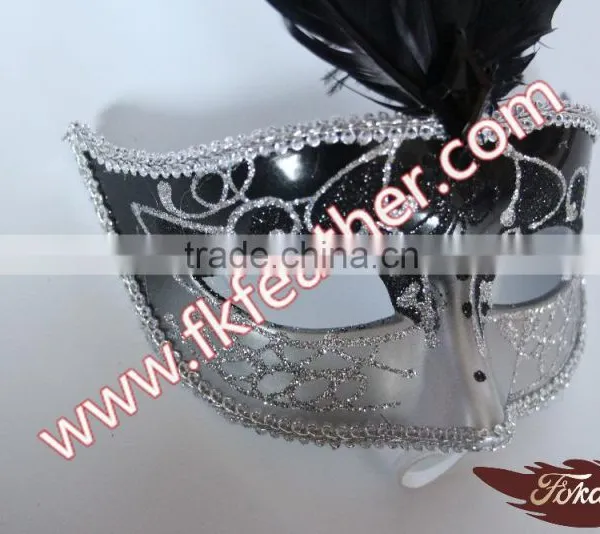 Black Goose Feather Price Female Mask Party Decorations photo-2