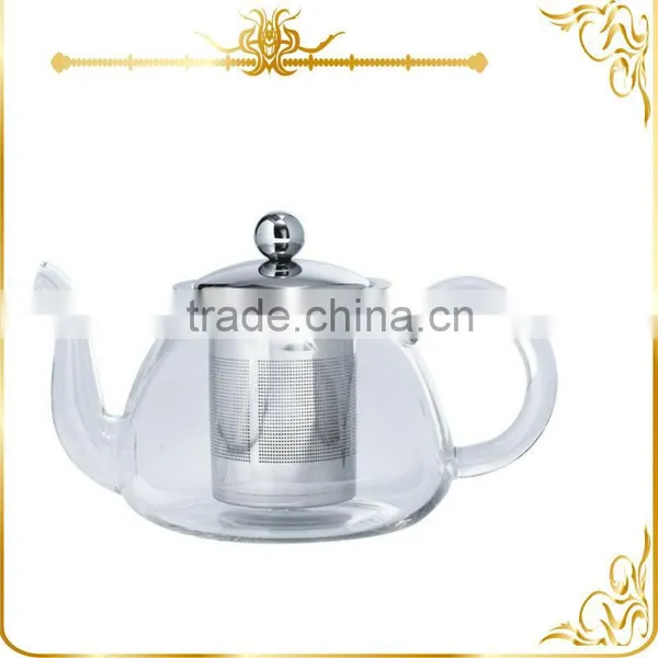 Clear Borosilicate Glass Tea Pots Heat Resistant With 304 Filter