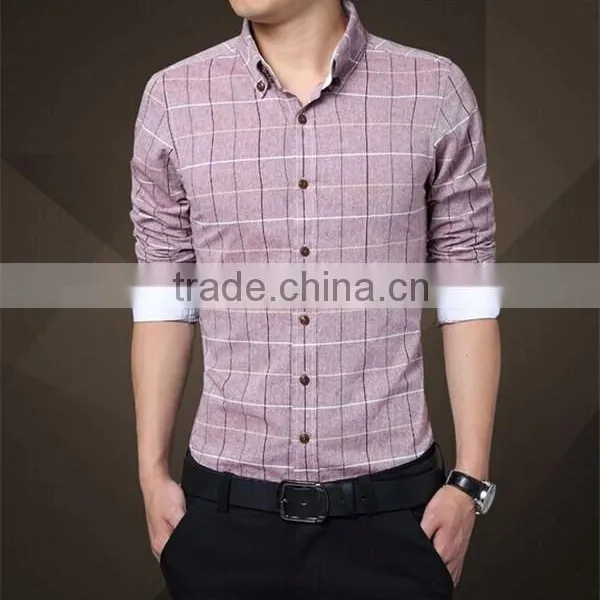 China Long Sleeve Double Collar Fancy Shirts for Men Fashion Check Shirts photo-4
