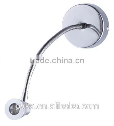 1W 3W LED Wall Lamp for Hotel Bedside Reading Lamp With Flexible Gooseneck 110V 220V On/off Switch photo-2