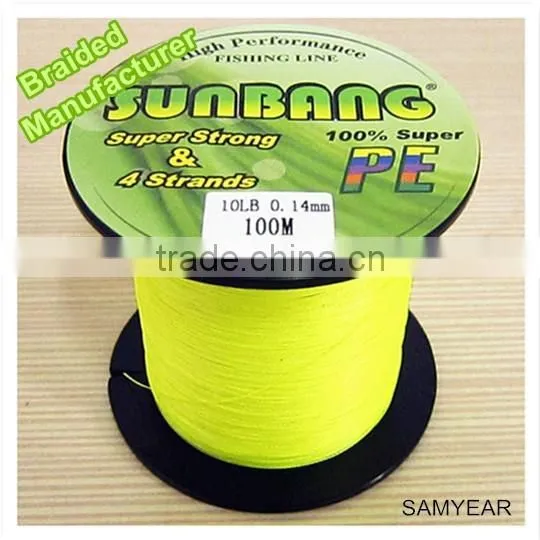 Sunbang Zhejiang Factory Wholesale PE Fishing Line Braided Tournament Grade