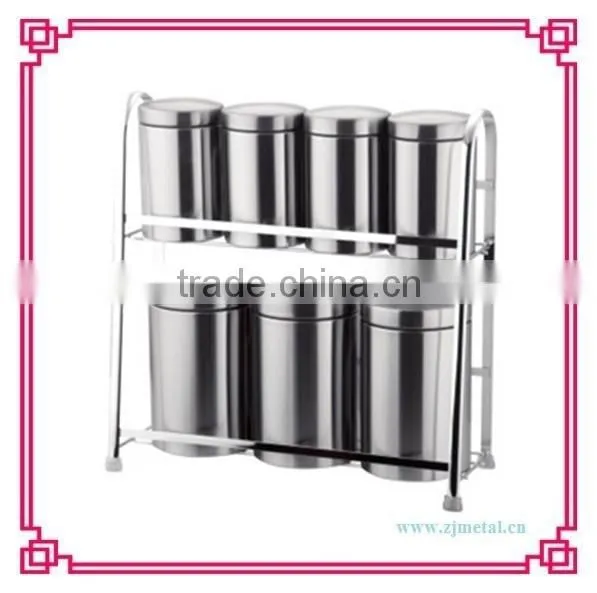 Stainless Steel 7pcs Canister With 2floor Rack photo-3