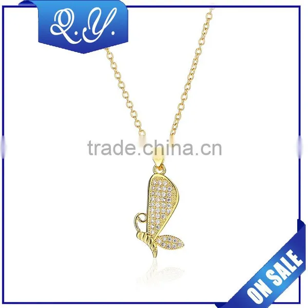 Gold Butterfly Pendant Jewelry Perfect Design Jewelry Set Beautiful Necklace photo-4