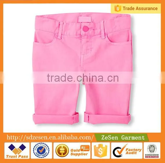 Children Pants Cuffed Pull On Colorful Shorts