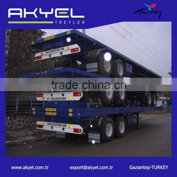 3 Axles Flatbed Container Semi Trailer With Low Price