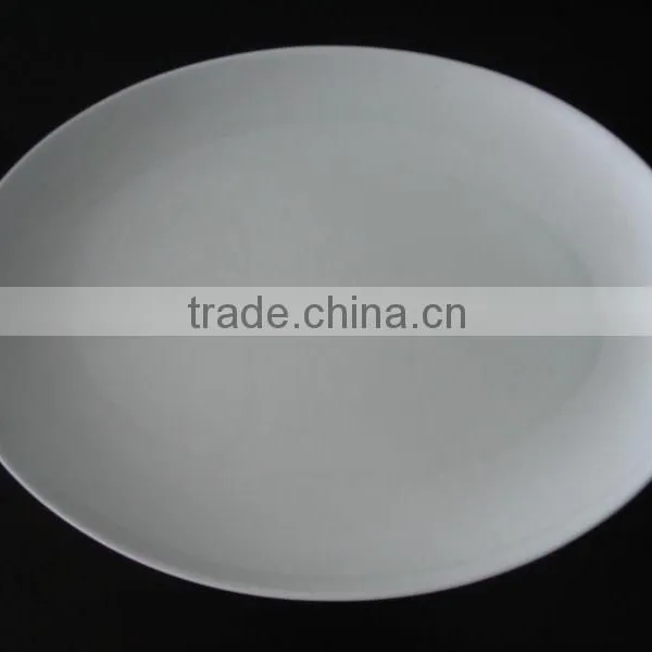 Coupe Shape White Body Porcelain Ceramic Dinner Tableware Bone China Oval Plate
