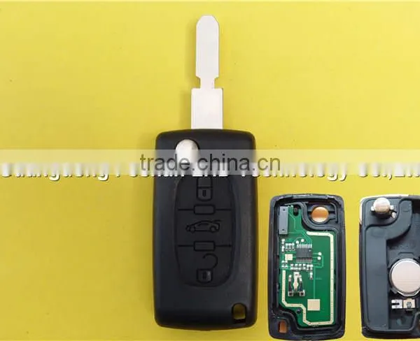 Factory Wholesale Citroen Remote Key for 3 Button Flip Folding Car Key 406 Blade 433MHz ID46 Chip
