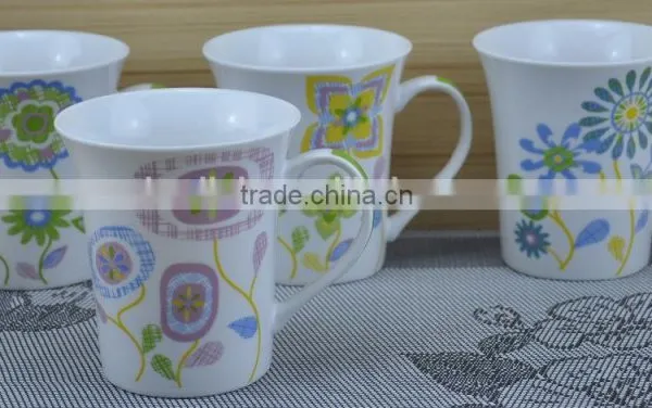 11OZ Prairie Style Flowers Decal Printed Coffee Cups, Shiny Surface New Bone China Mug, KL5004-353 photo-6